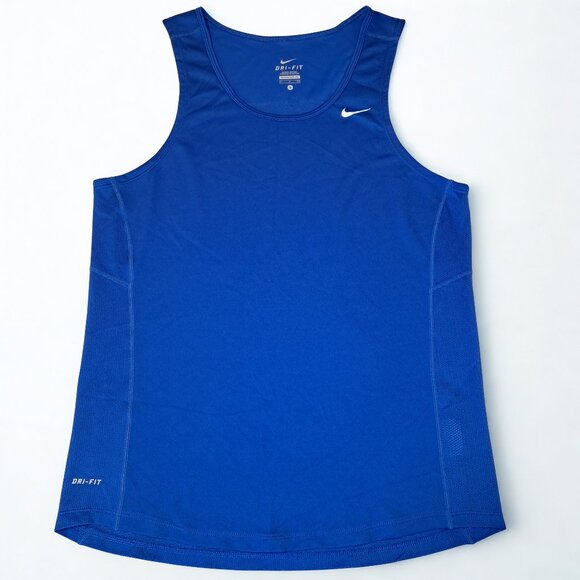 Nike Miler Running Dri Fit Tank Top Mens Small Blue Gray Swoosh - Picture 1 of 11